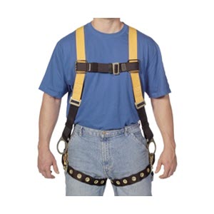 MILLER T4507/UAK Titan Non-Stretch Universal (Large/X-Large) Yellow Full Body Harness: 3  D-Rings